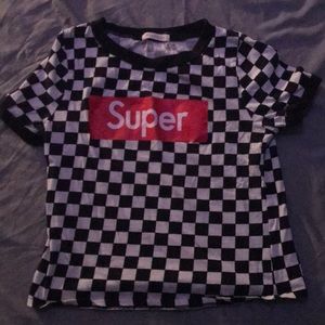 checkered super crop top